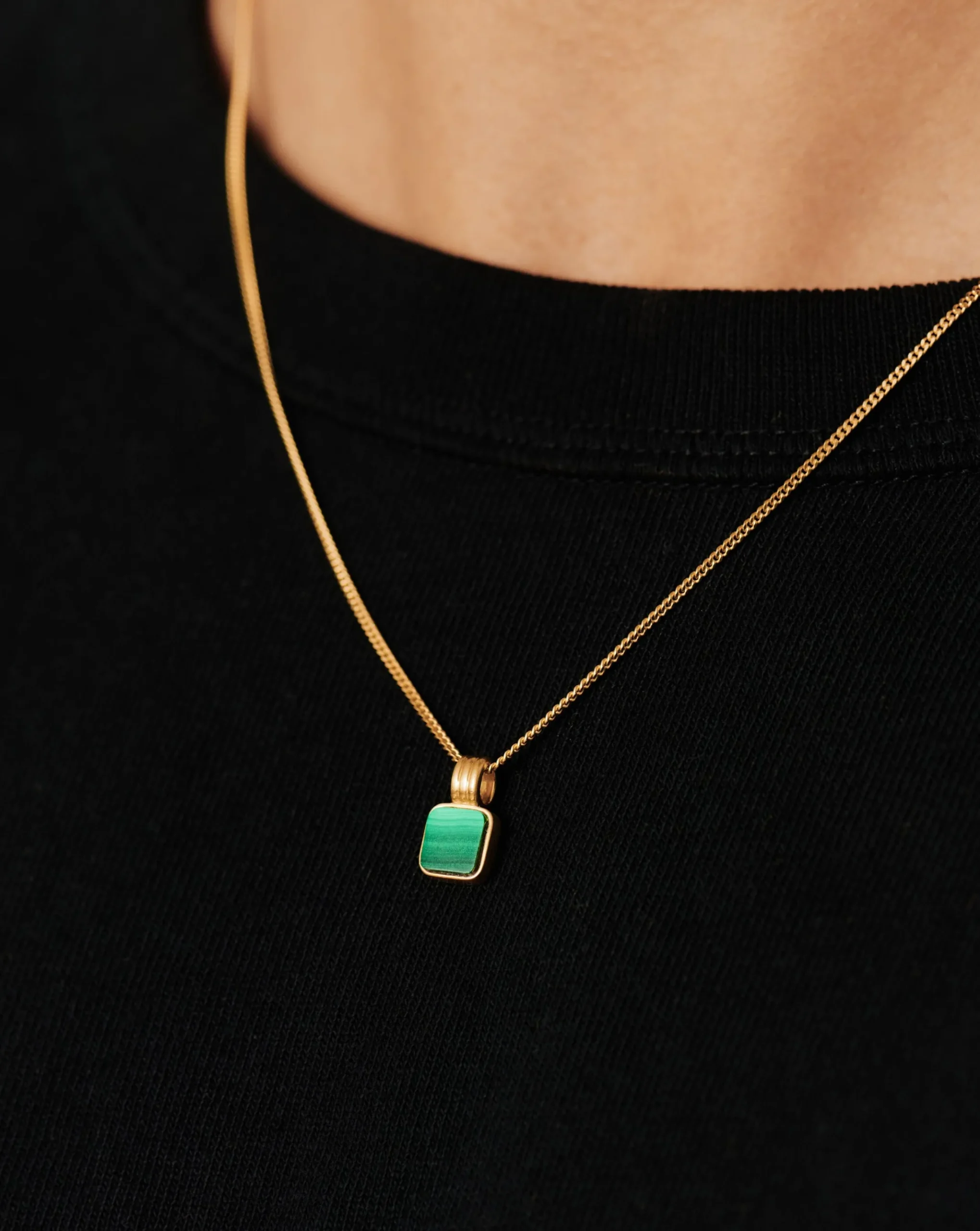 Lucy Williams Mens Square Charm Necklace