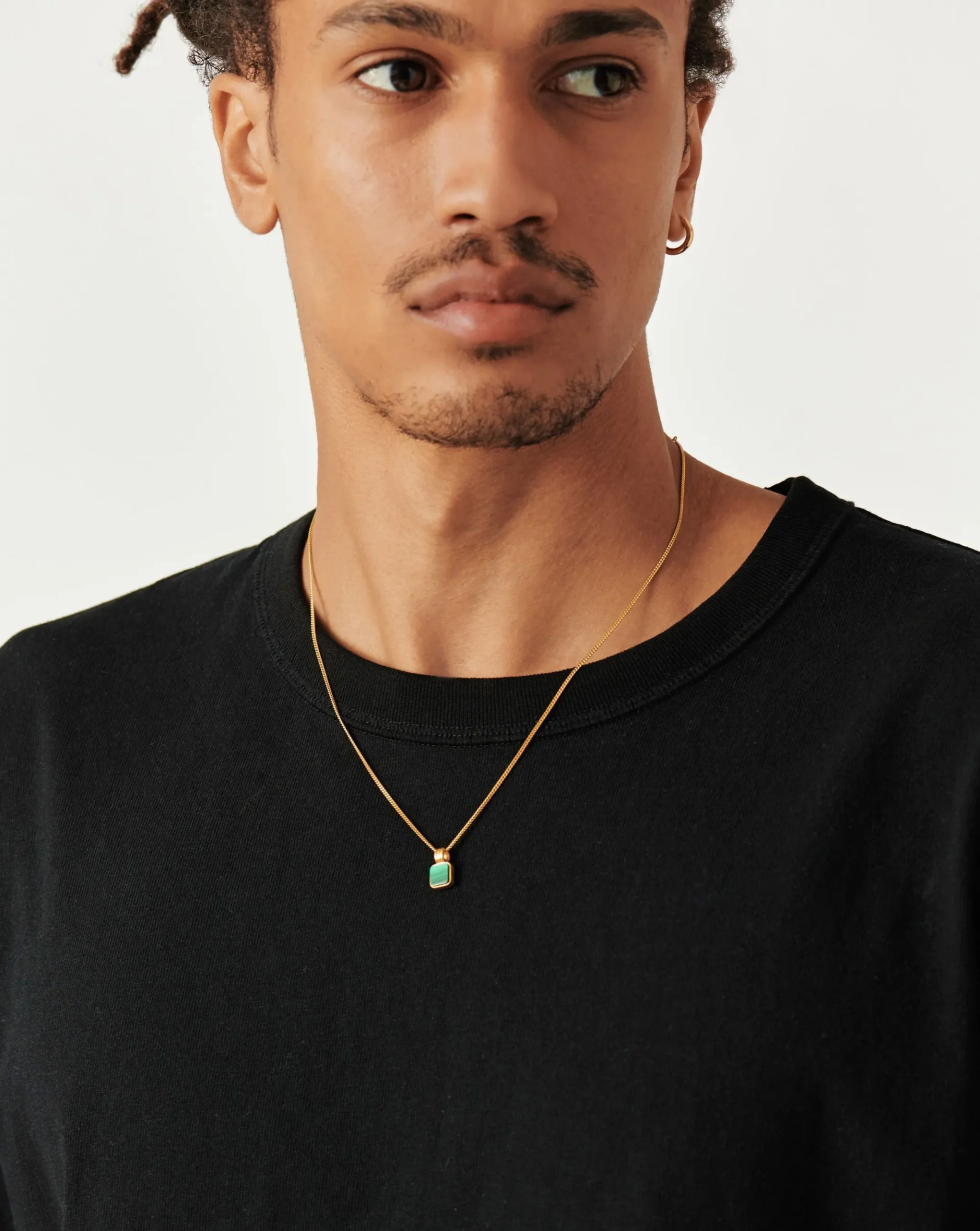 Lucy Williams Mens Square Charm Necklace