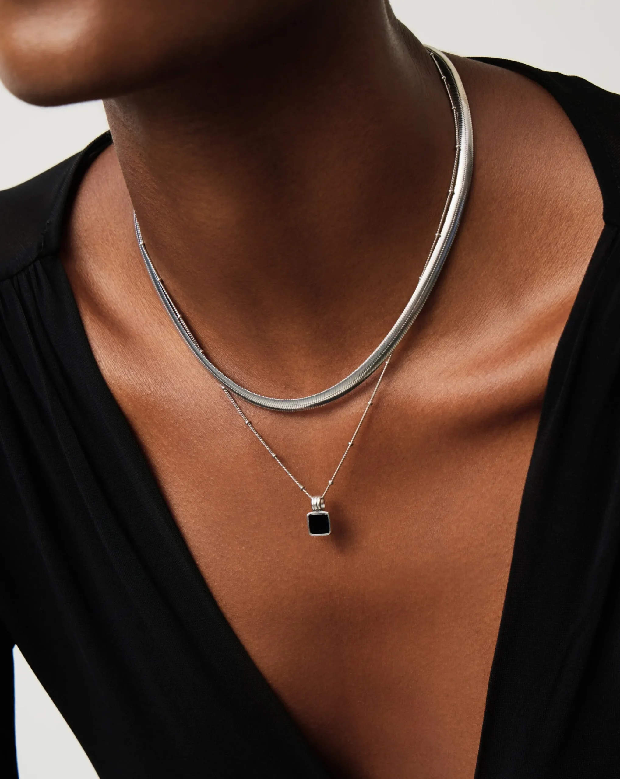 Lucy Williams Square Onyx Necklace