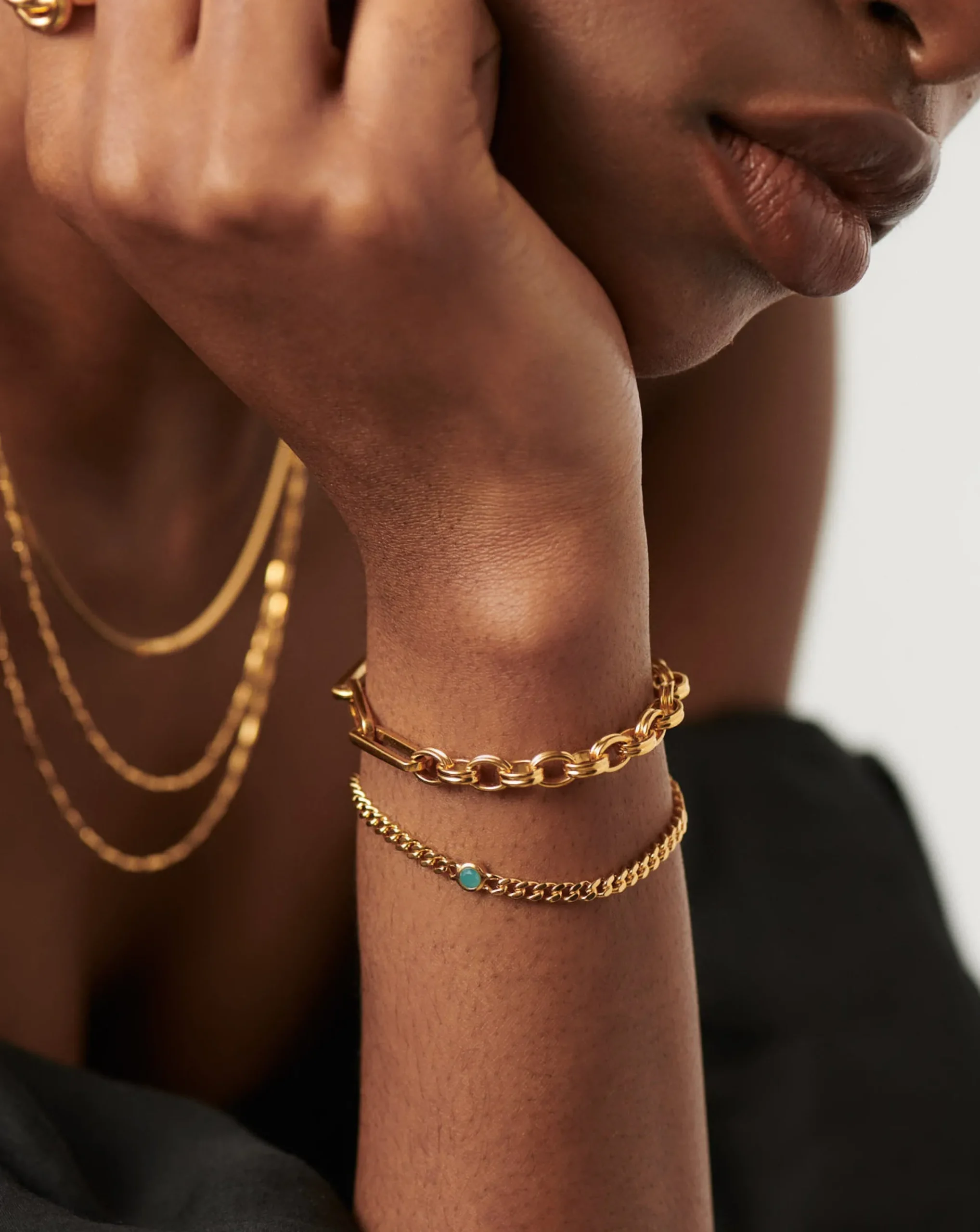 March Birthstone Chain Bracelet