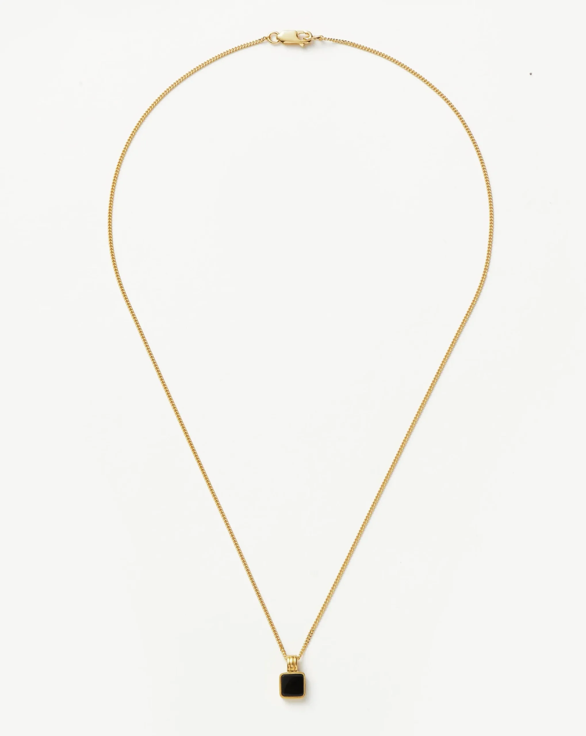 Mens Lucy Williams Square Black Onyx Pendant Necklace