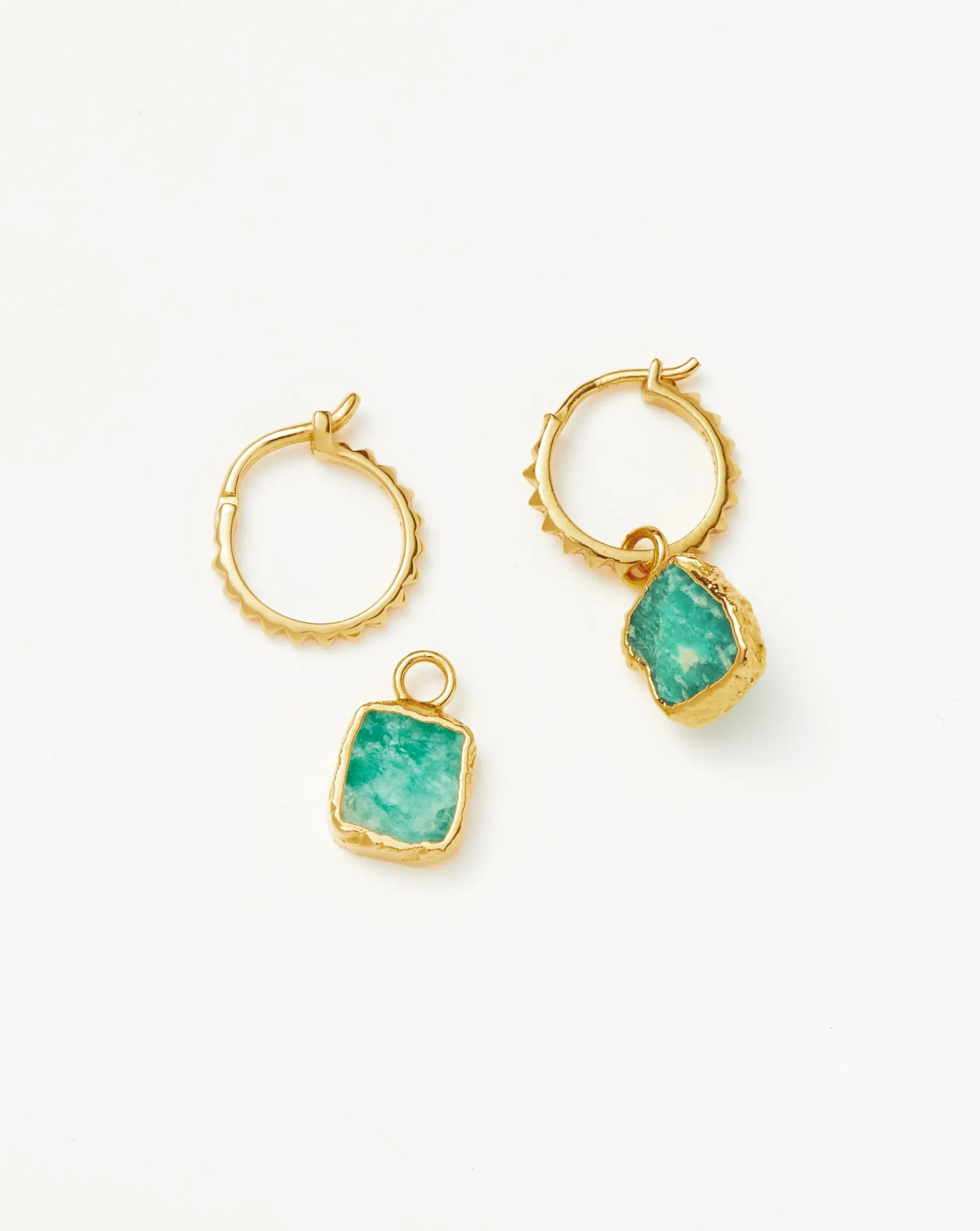Mini Pyramid Charm Hoop Earrings