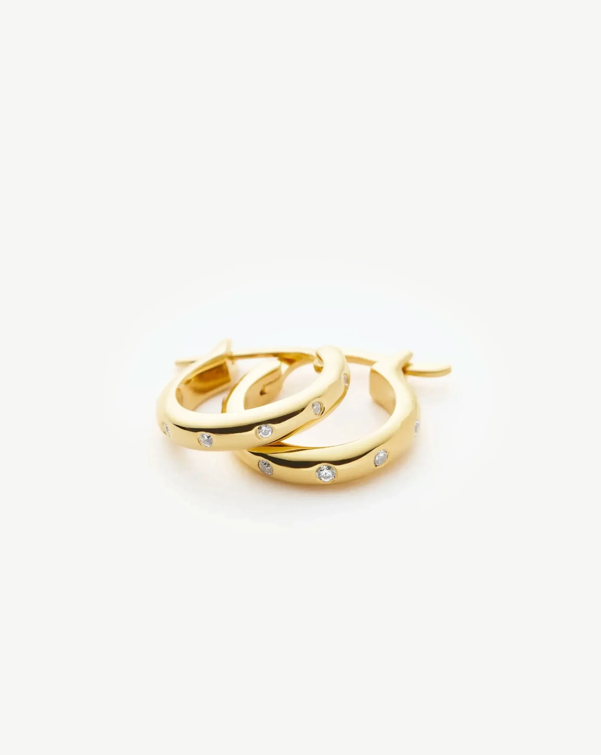 Mini Solar Studded Hoop Earrings