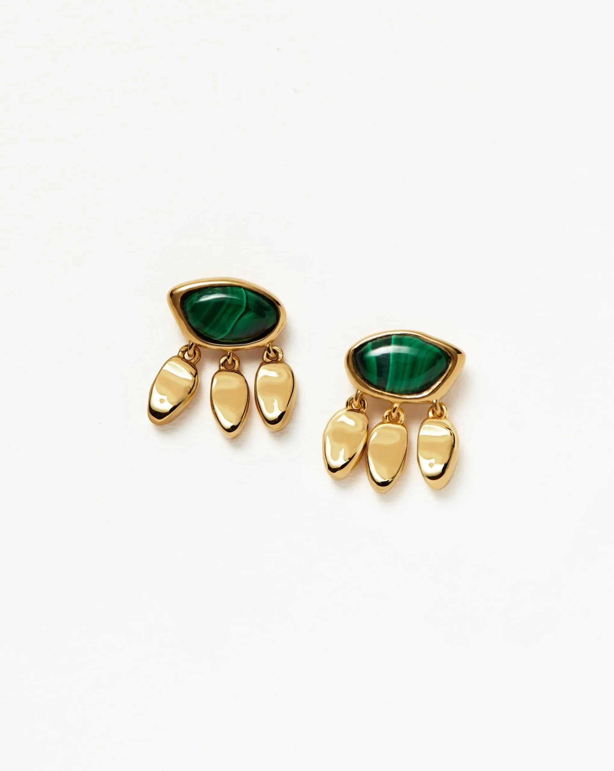 Molten Gemstone Charm Stud Earrings