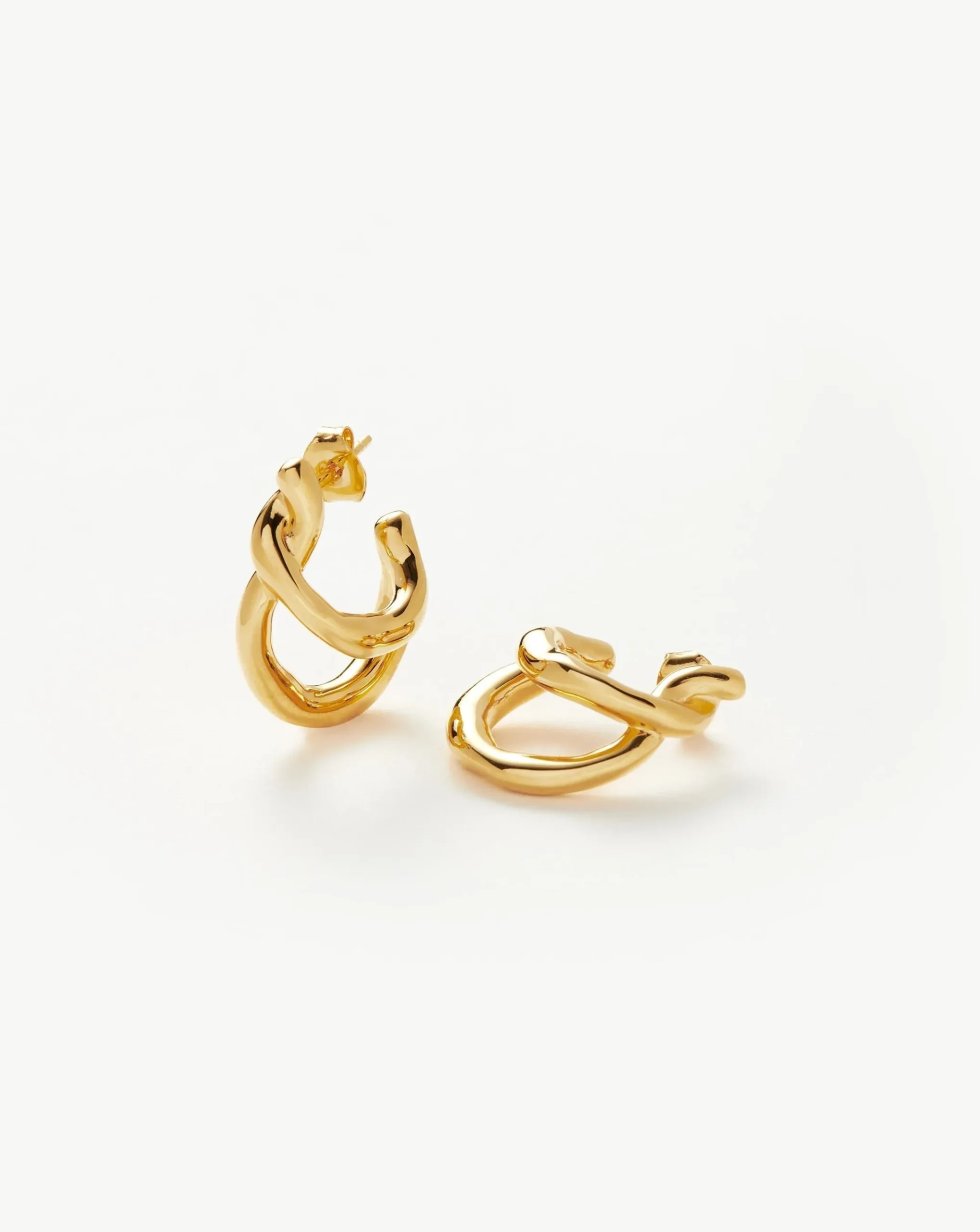 Molten Twisted Small Double Hoop Earrings