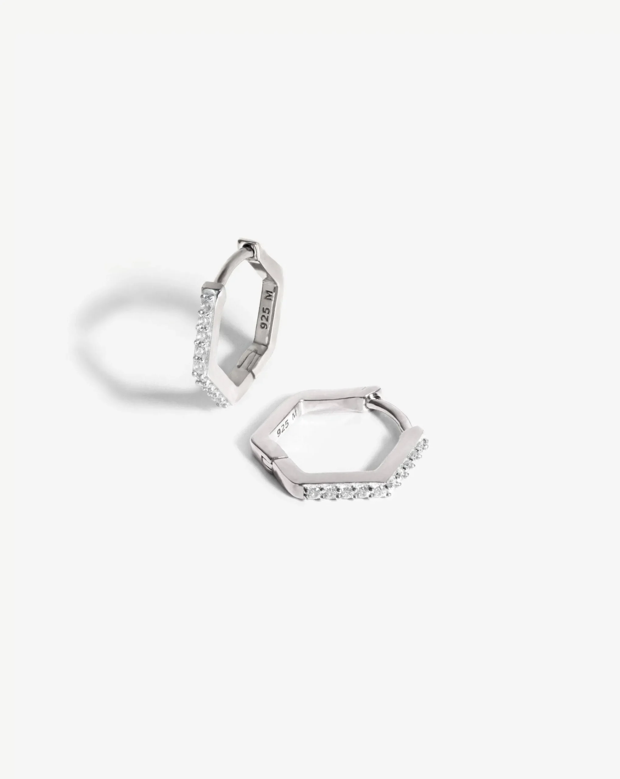 Pave Hex Huggies