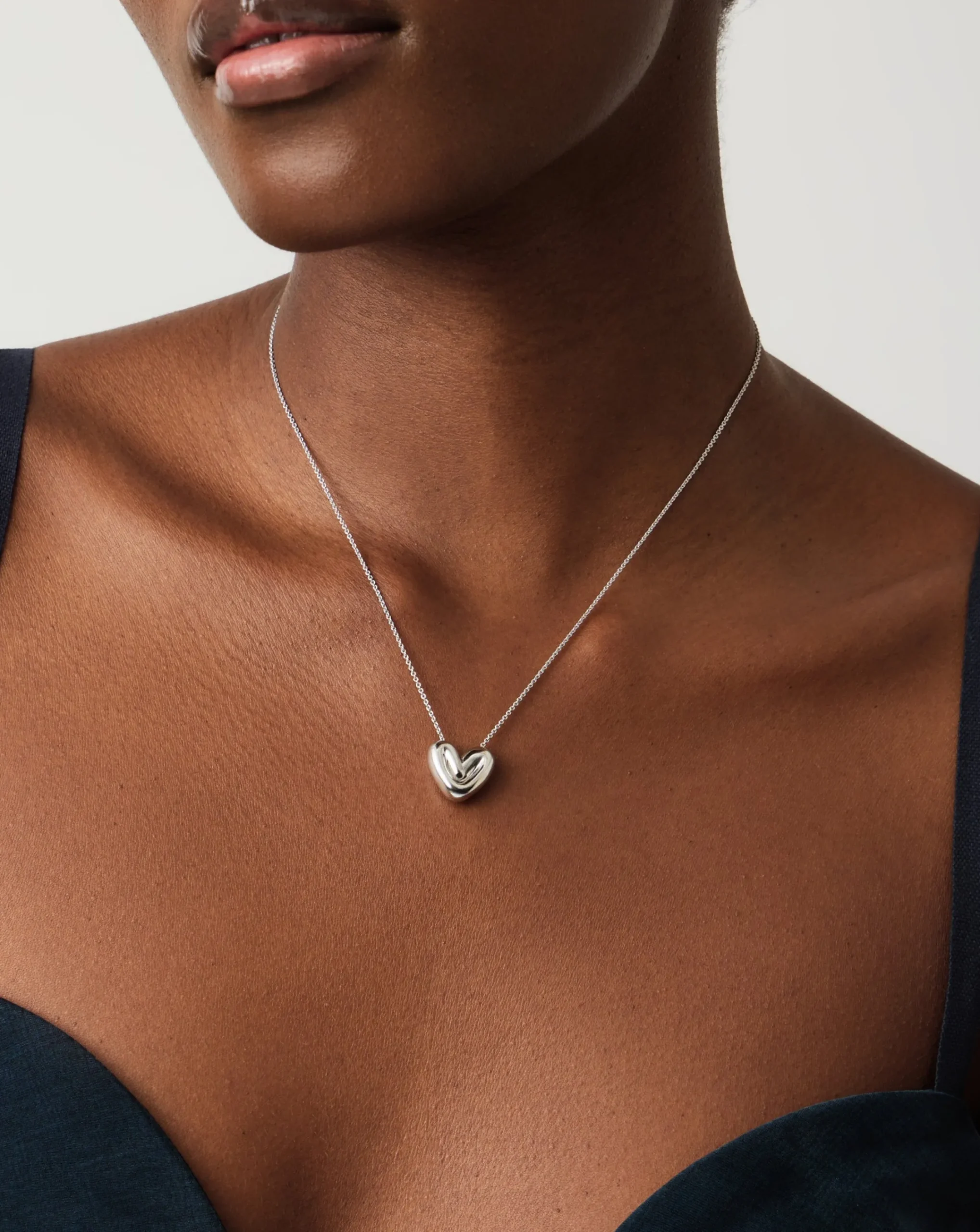 Puffy Heart Pendant Necklace