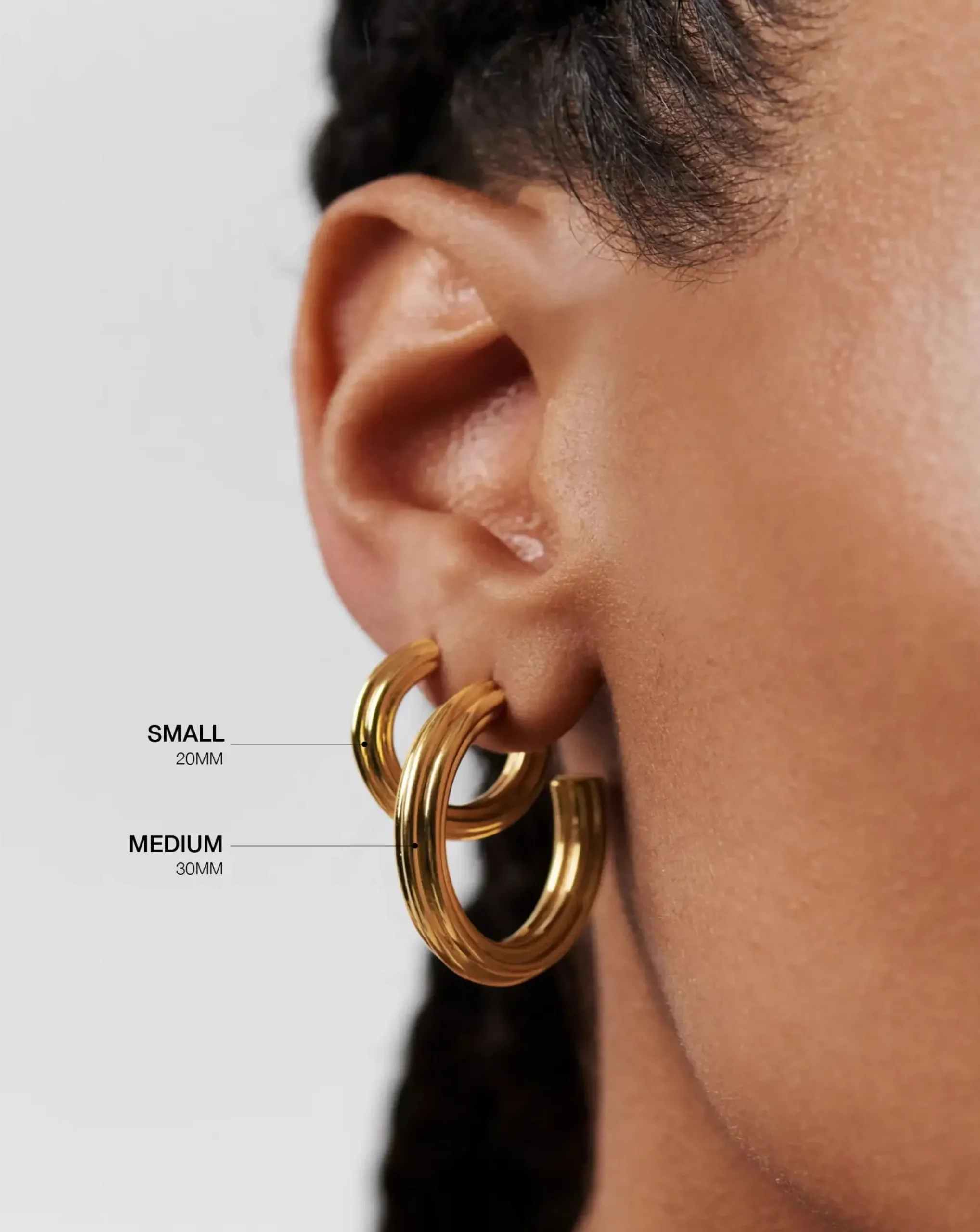 Ridge Medium Hoop Earrings