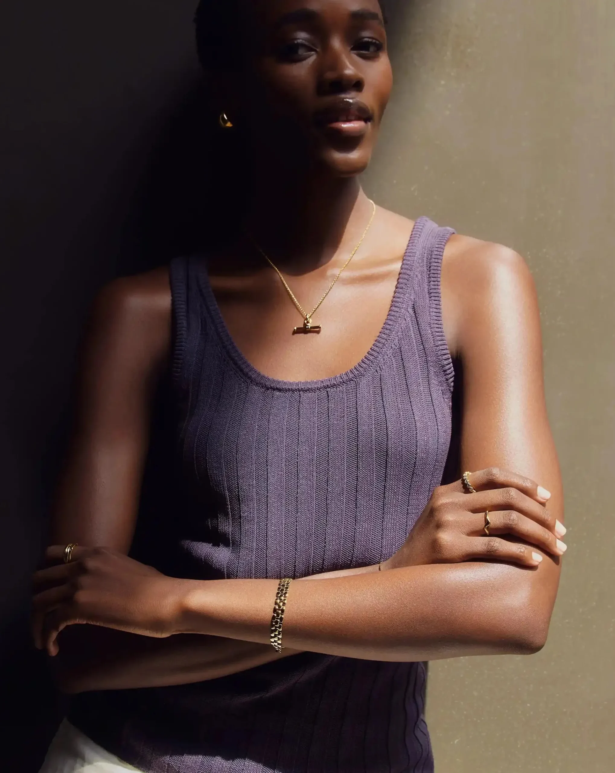 Ridge T-Bar Chain Necklace