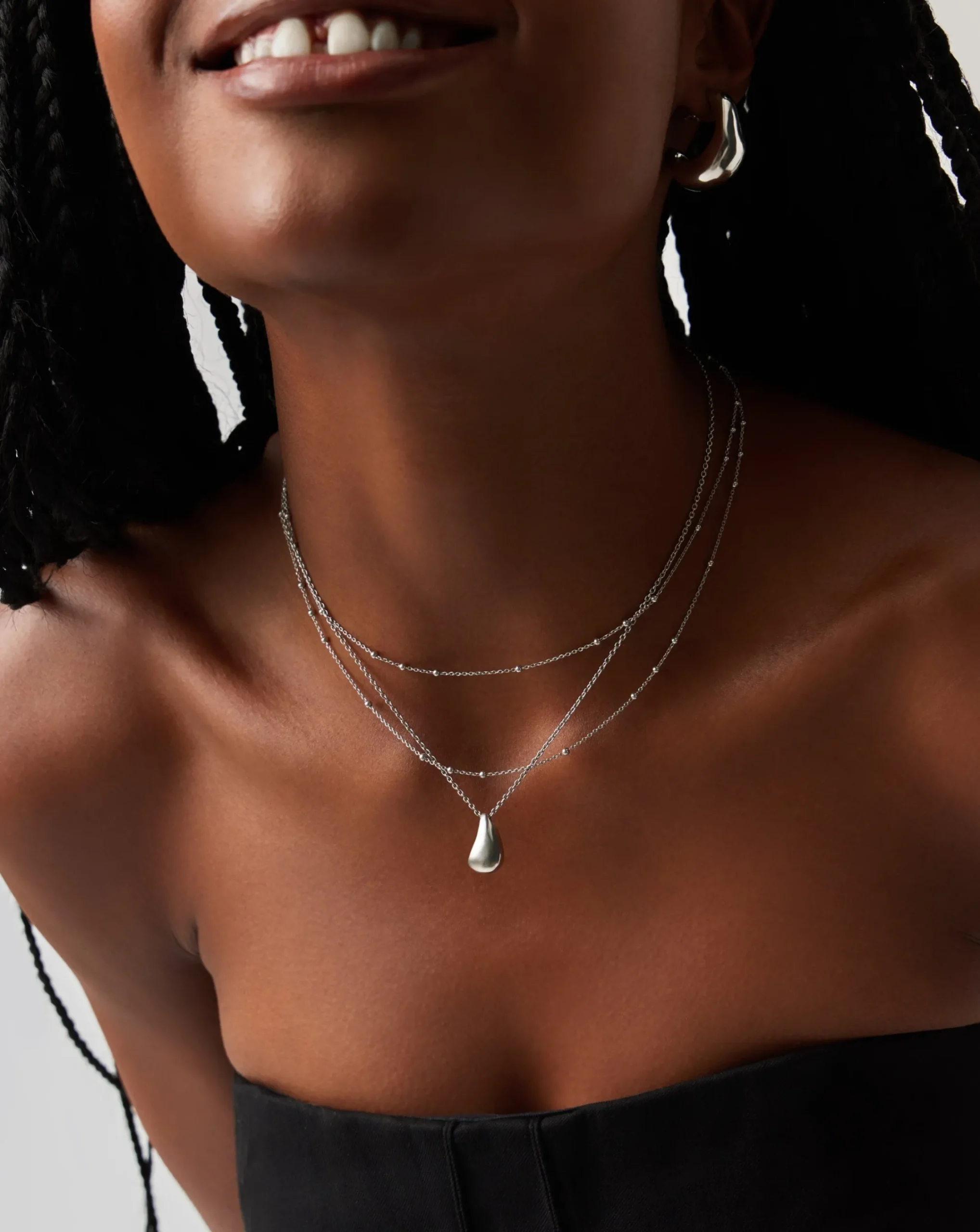 Savi Droplet Pendant & Double Necklace Set