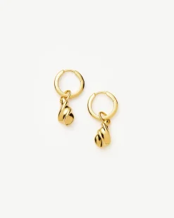 Savi Ridge Droplet Charm Earrings
