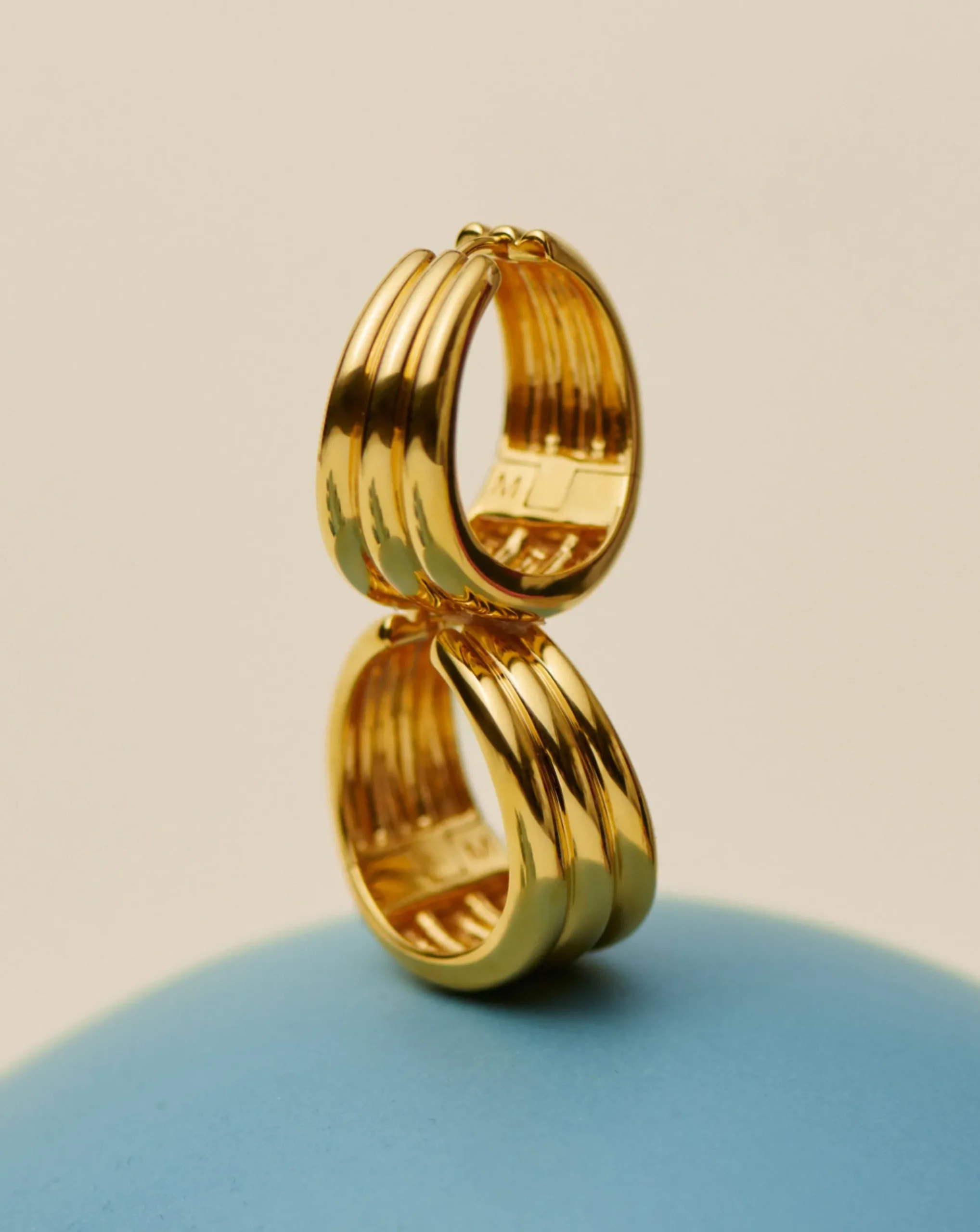 Savi Triple Ridge Hoop Earrings