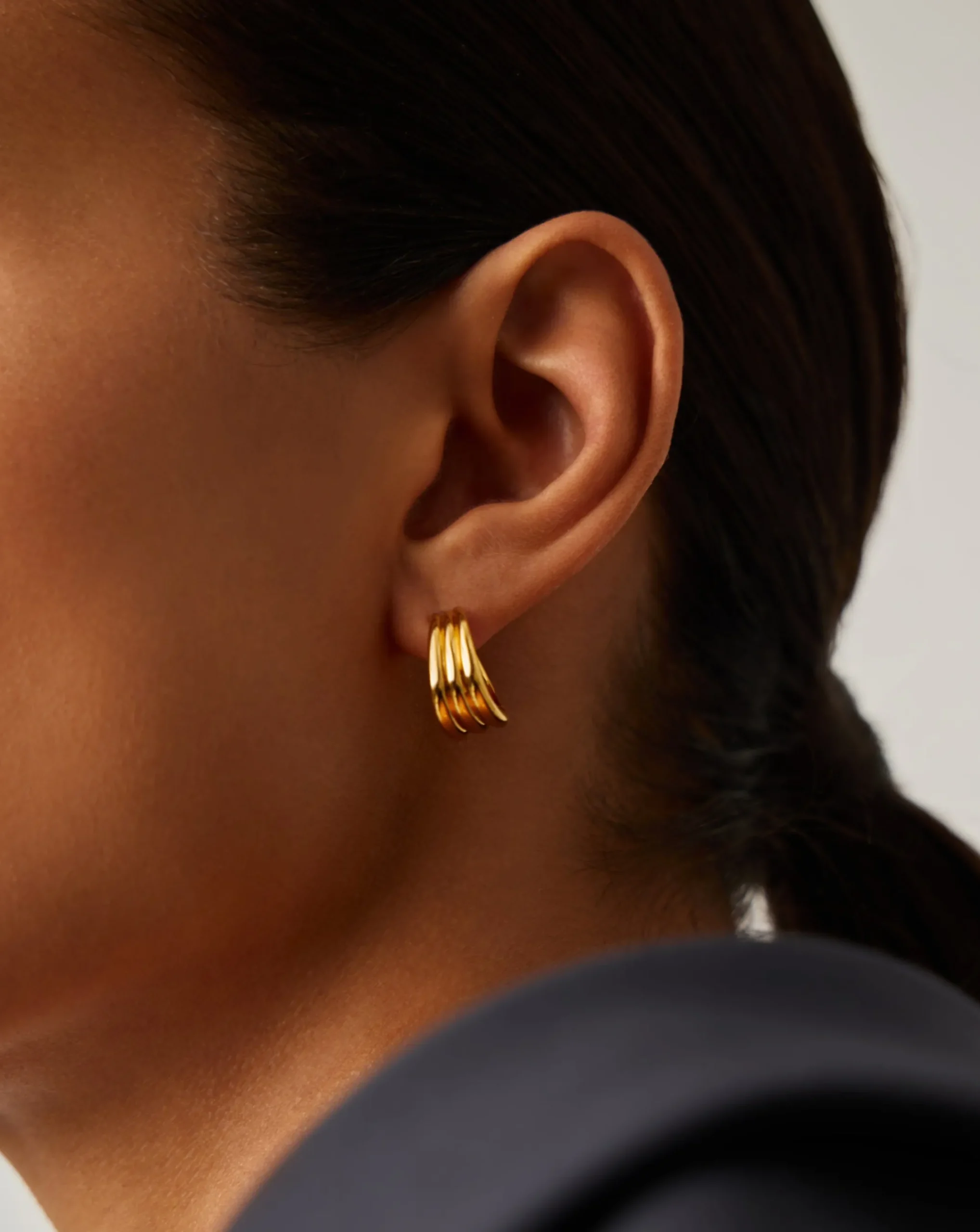 Savi Triple Ridge Hoop Earrings