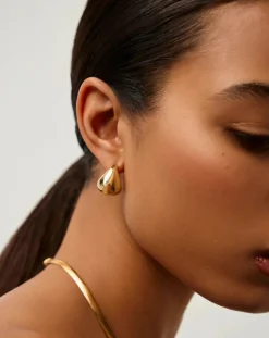 Sculptural Chubby Dome Small Hoop Earrings