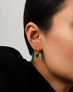 Shield & Spike Charm Hoop Earring Set