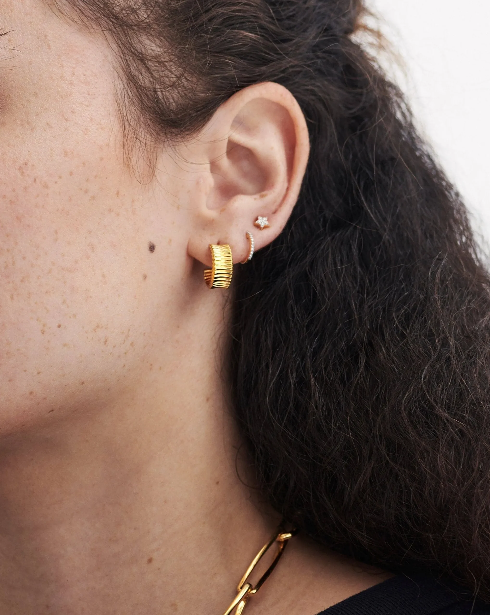 Small Chunky Frill Hoop Earrings