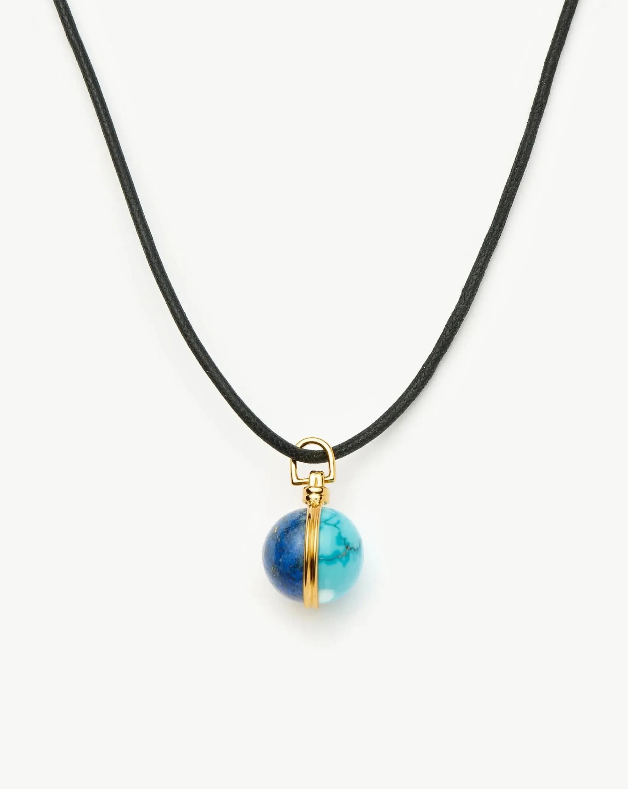 Sphere Gemstone Cord Pendant Necklace