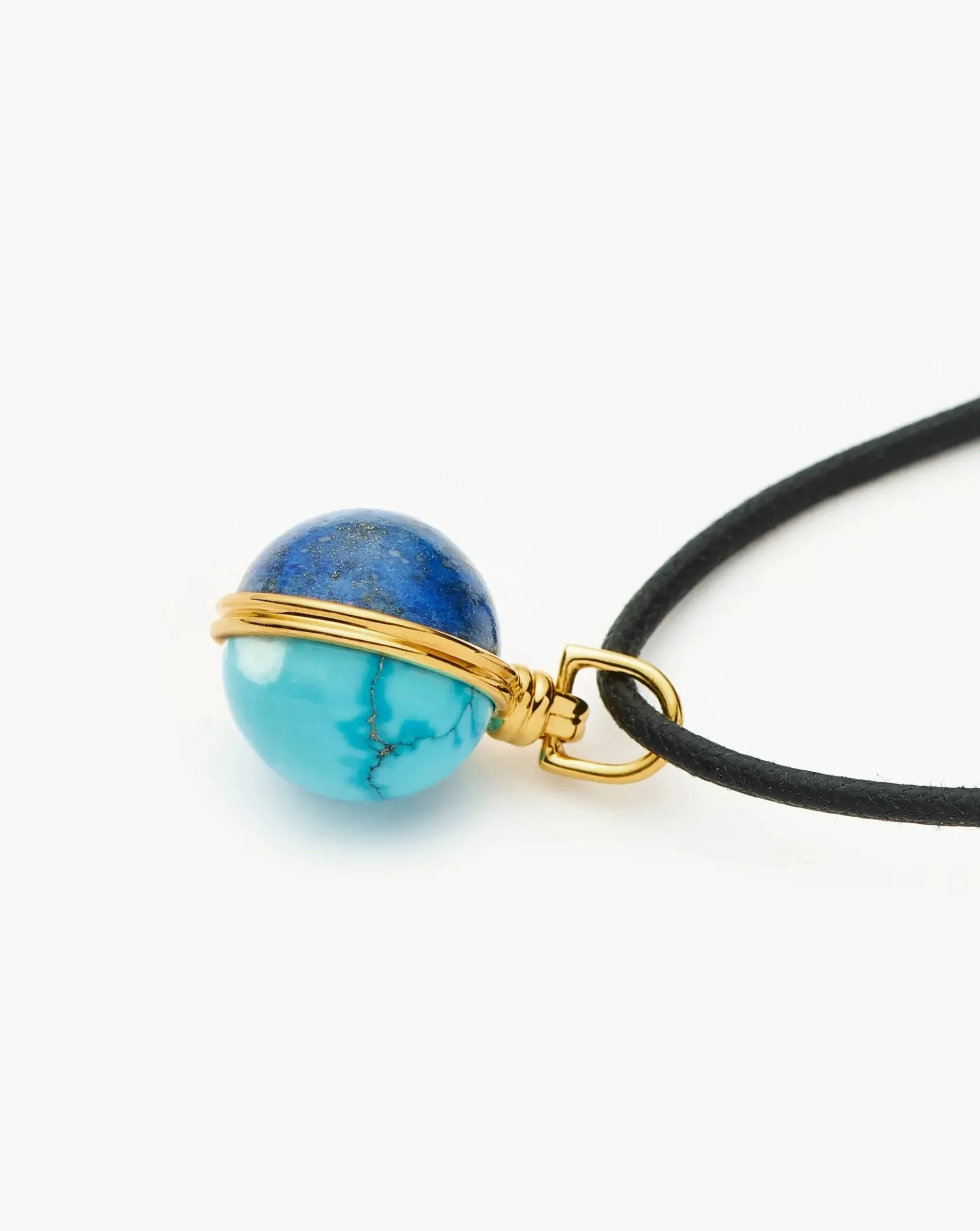 Sphere Gemstone Cord Pendant Necklace