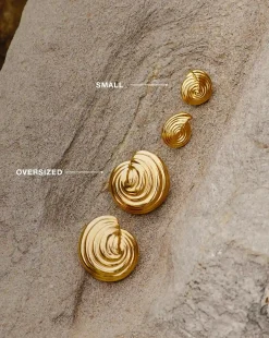 Spiral Dome Oversized Stud Earrings