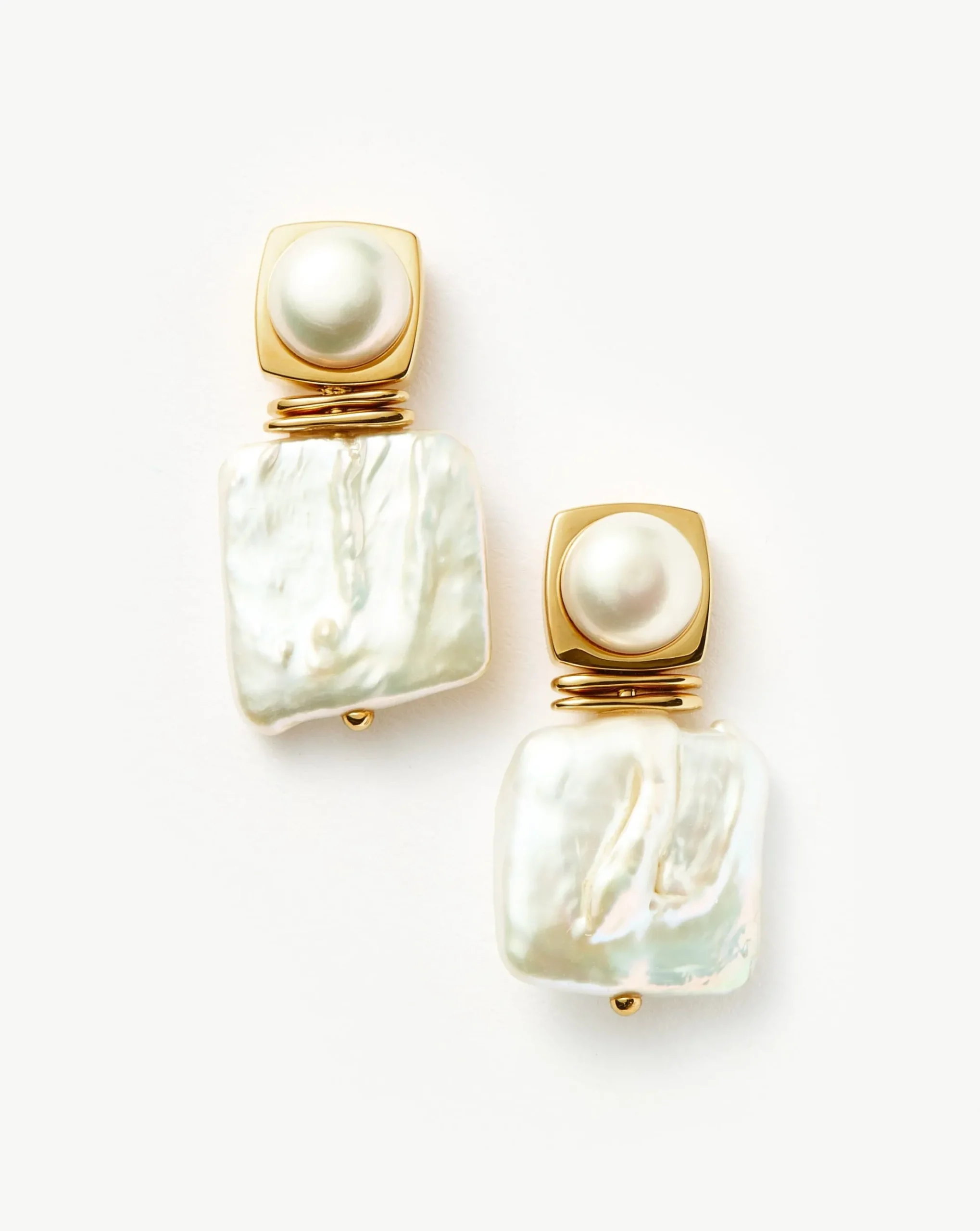 Square Pearl Statement Earrings