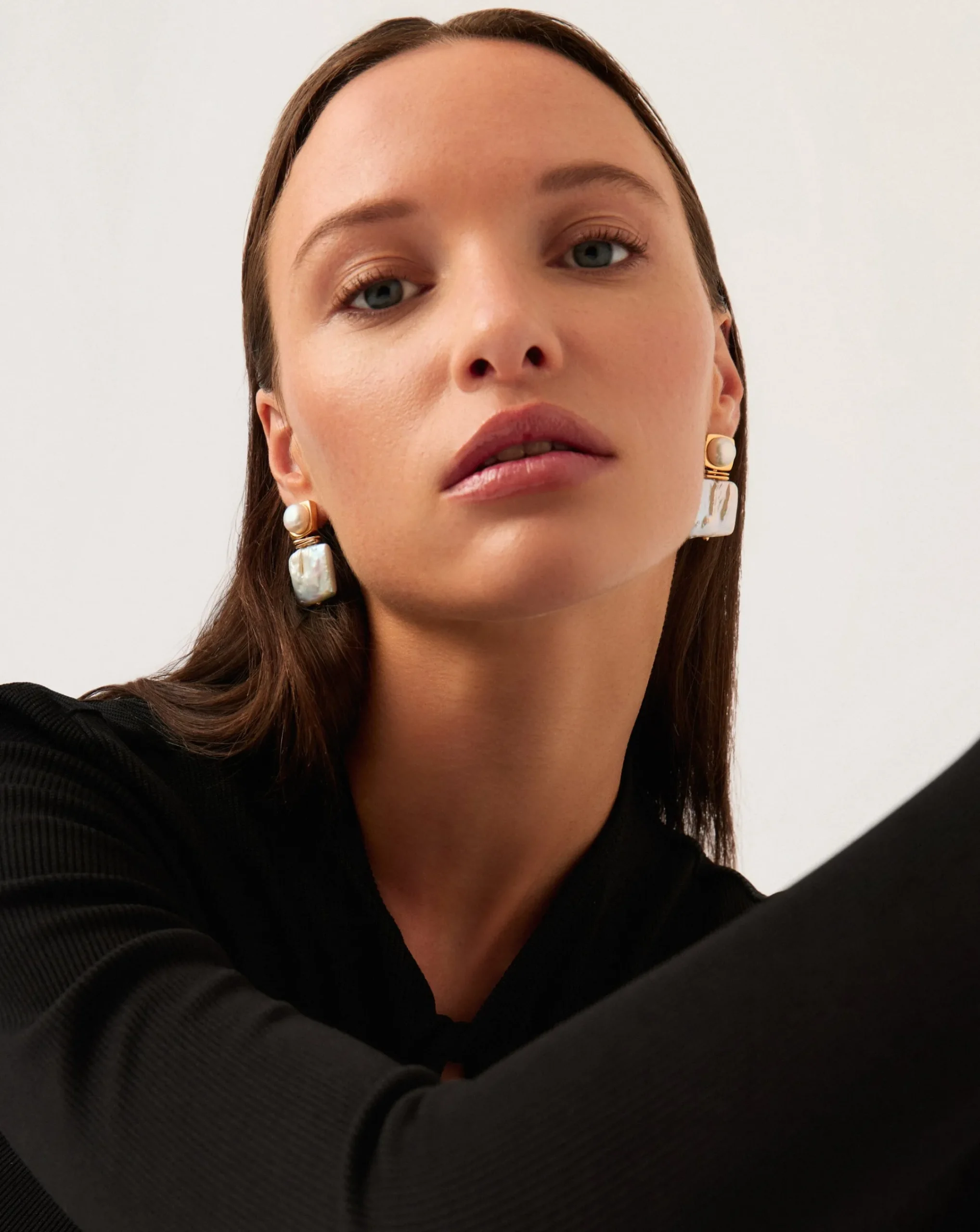 Square Pearl Statement Earrings
