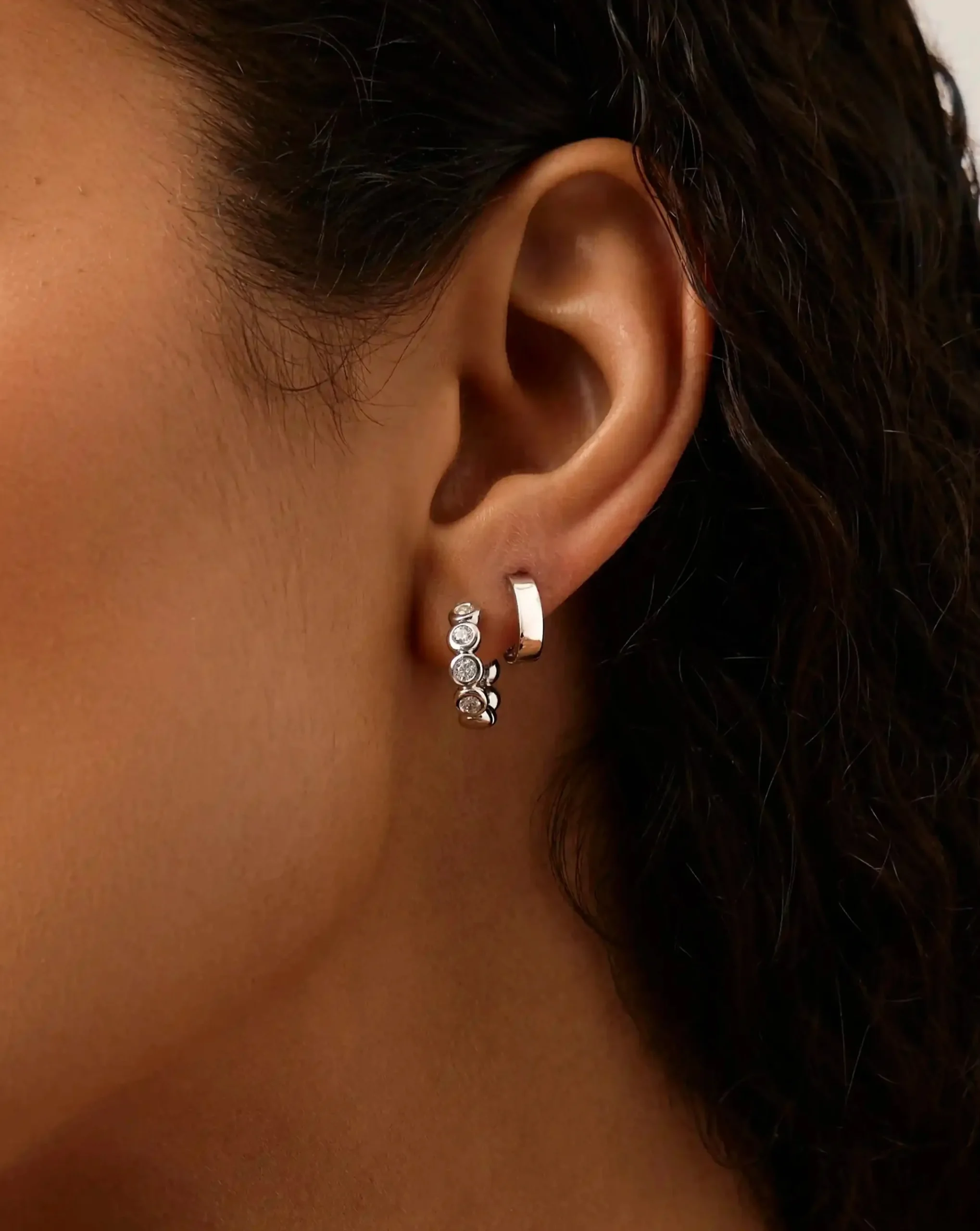 Tennis & Chubby Hoop Earring Set