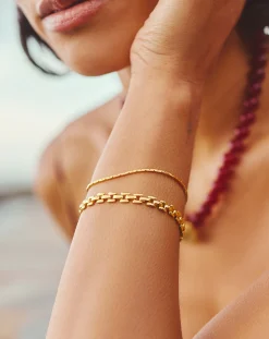 Timepiece & Cobra Snake Chain Bracelet Set