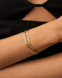 Timepiece & Cobra Snake Chain Bracelet Set