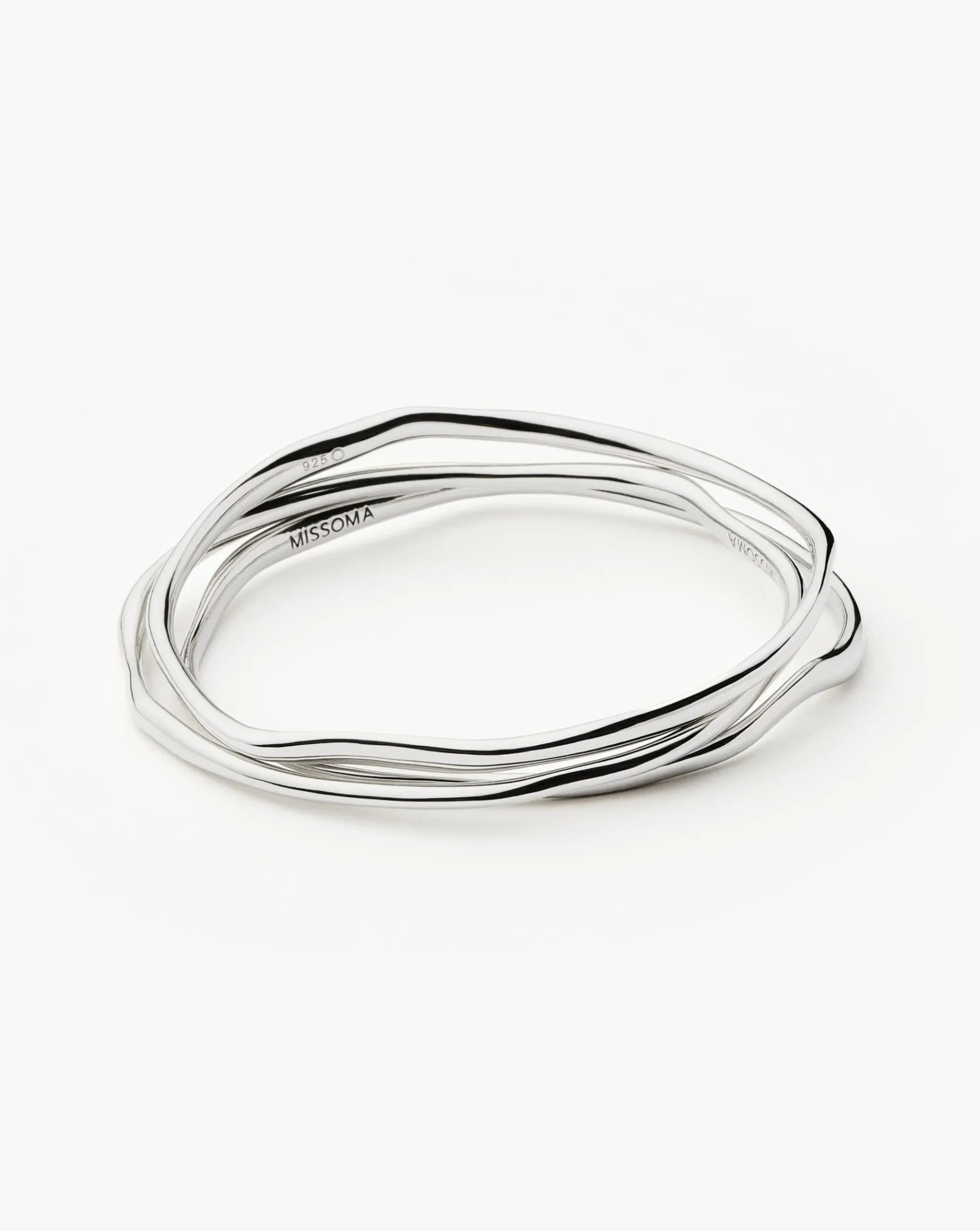 Trio Molten Ripple Bangle Bracelet Set