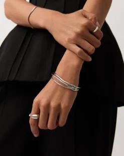 Trio Molten Ripple Bangle Bracelet Set