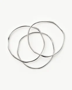 Trio Molten Ripple Bangle Bracelet Set