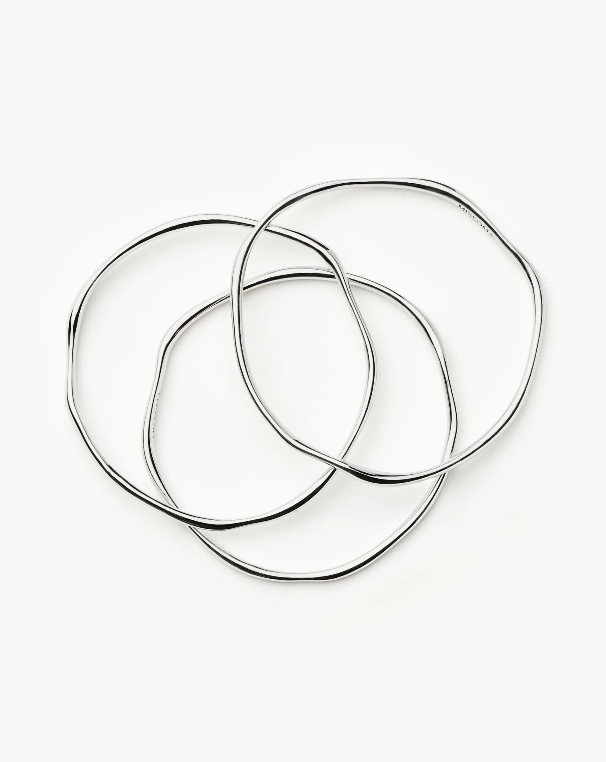 Trio Molten Ripple Bangle Bracelet Set