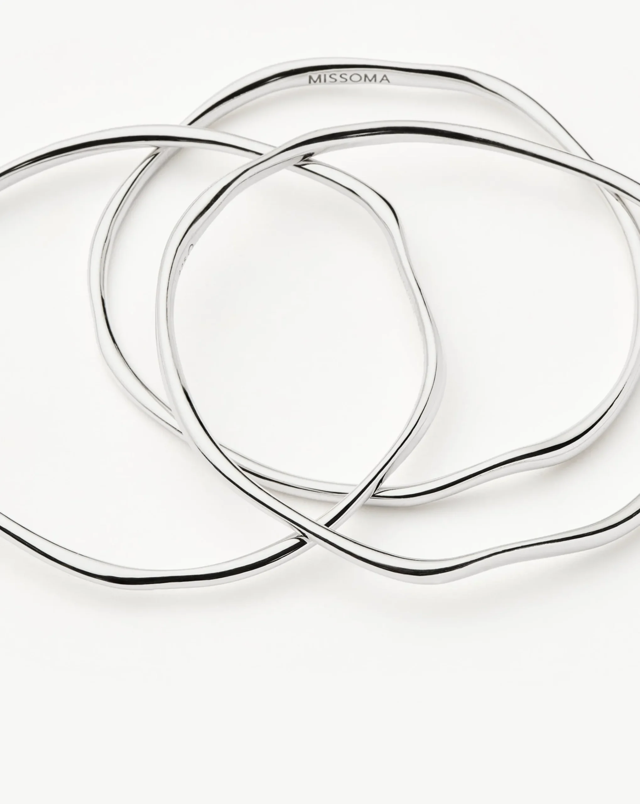 Trio Molten Ripple Bangle Bracelet Set