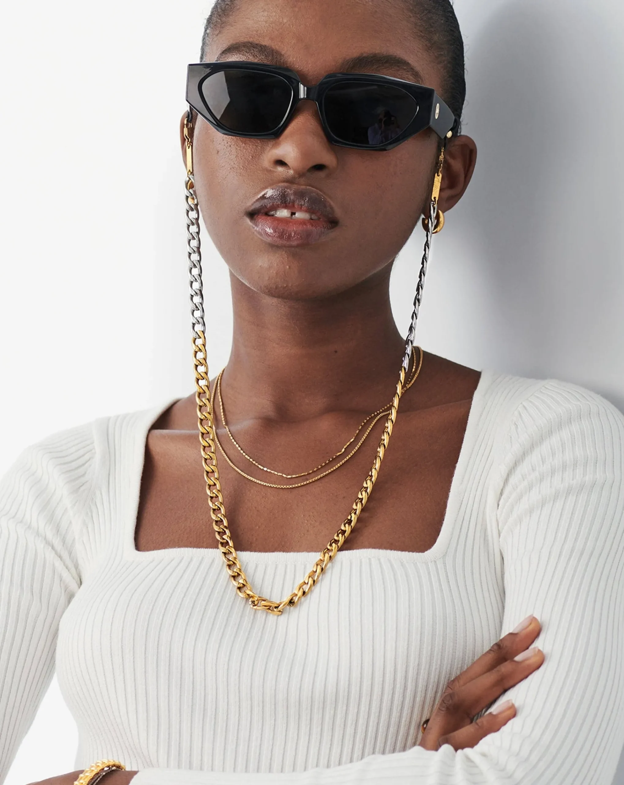Two Tone Curb Eyewear Chain