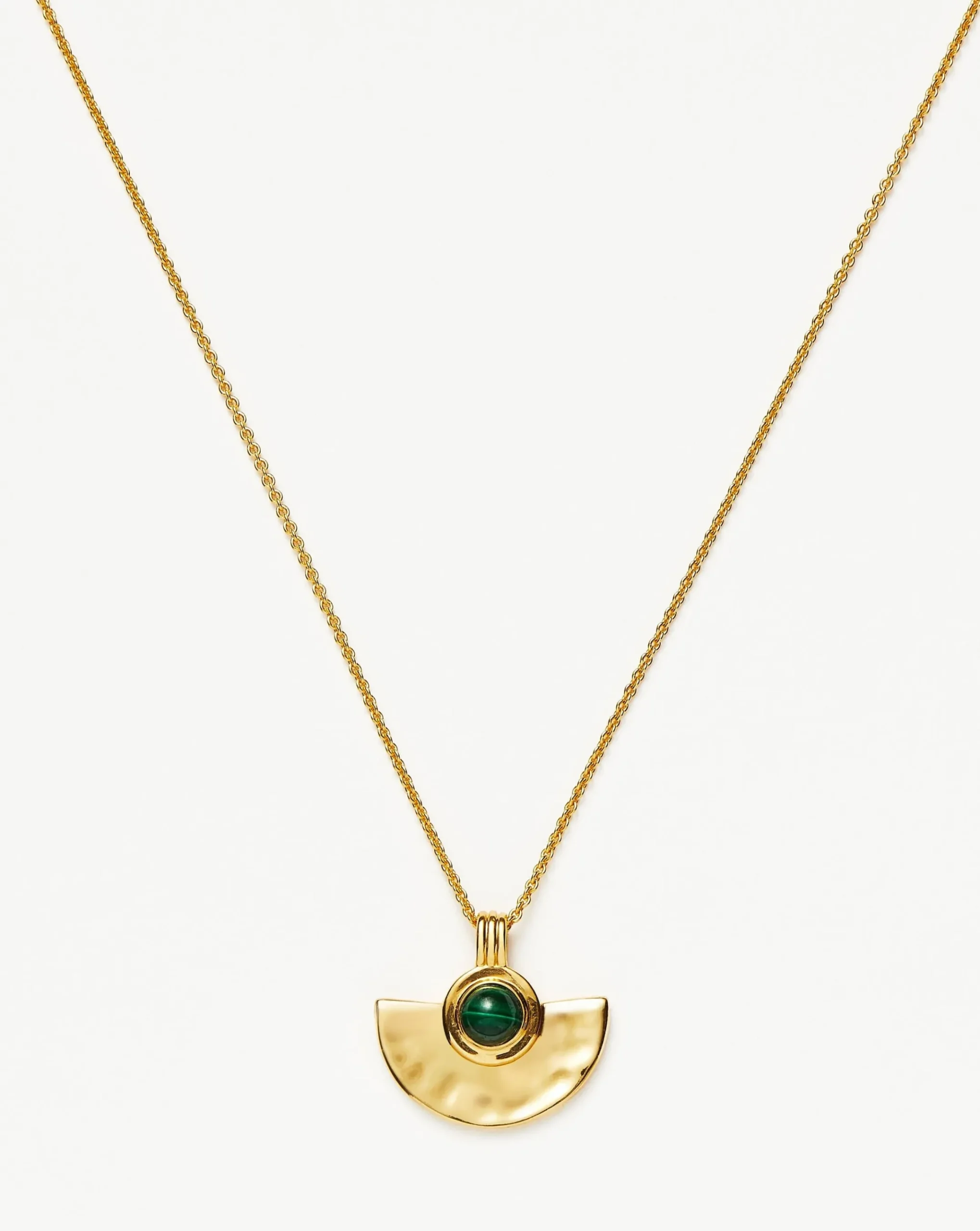 Zenyu Gemstone Fan Pendant Necklace